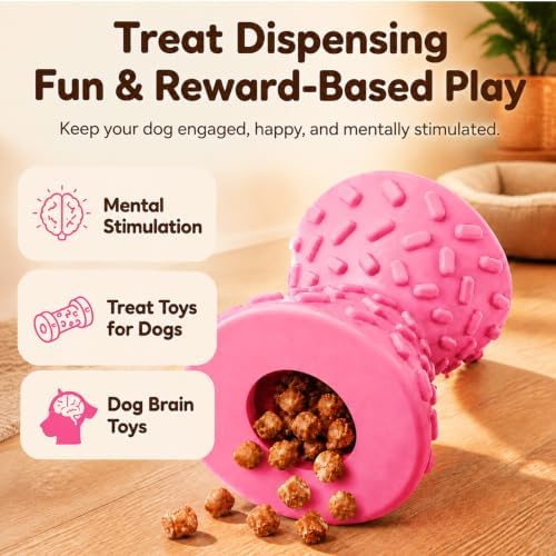 Treat Dispensing Dog Toy, Puzzle Toy for Small & Medium Dogs, Slow Feeder