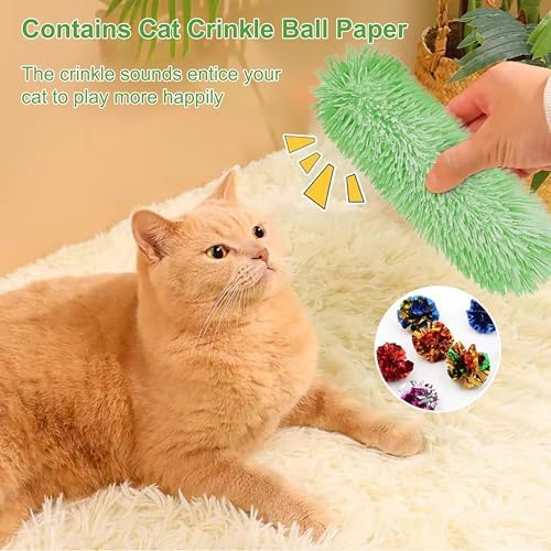 Rishoesu 3 Pcs Interactive Cat Toys Cat Pillows, Soft and Durable Crinkle Sound Catnip Toys, for Indoor Cats Funny Kitten Toys Exercise