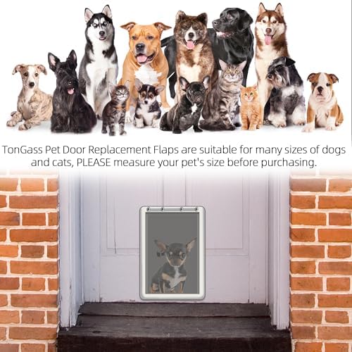 TonGass PAC11-11038 Medium Dog Door Flap Replacement | 8"x12.44" Pet Door Replacement Flap with Magnetic Closure for PetSafe Freedom Dog & Cat Door, Weather-Proof & Warp-Resistant