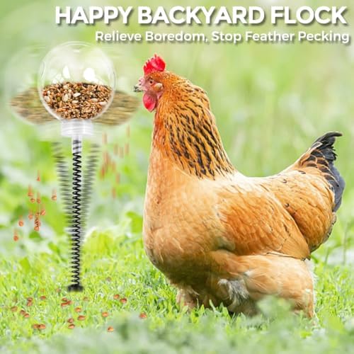 Chicken Peck Toy 2 Pack, Treat Dispensing Slow Feeder Ball for Hens