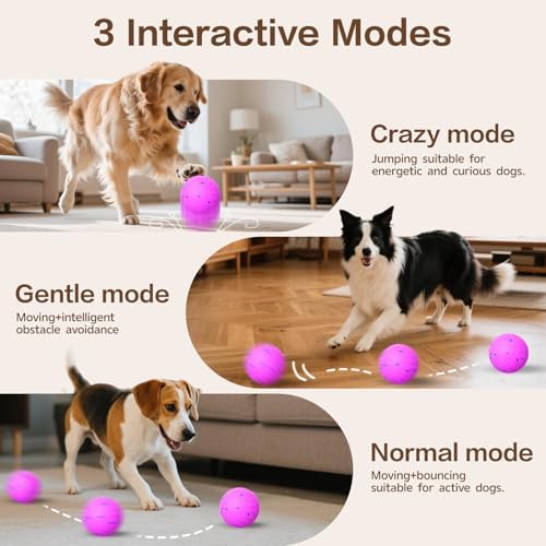 Interactive Dog Ball, Smart Interactive Dog Toys for Medium and Large Dogs