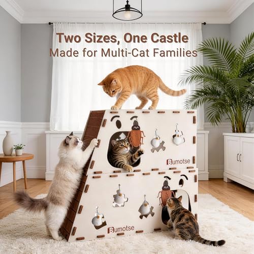 Cat Tunnel House for Indoor Cats, 3-in-1 Felt Cave and Scratcher