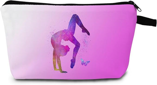 Gymnastics Gifts for Women Cheerleader Cosmetic Bag Makeup Bag Present for Gymnastics Lover Woman Sports Lovers Gymnasts Inspirational Gifts Gymnastic Coach Present for Women