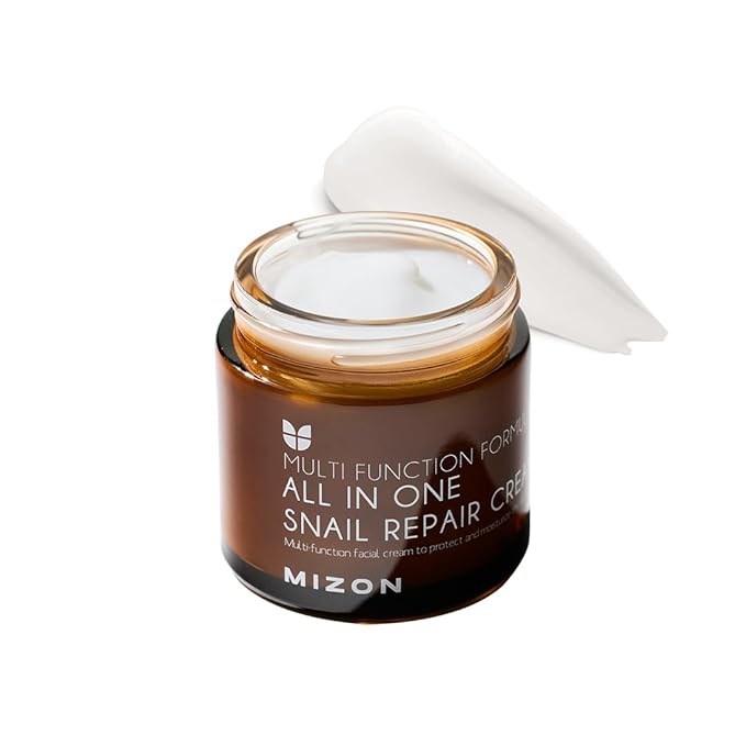 MIZON All-in-One Snail Repair Cream – Korean Face Moisturizer with Snail Mucin & 12 Natural Extracts – Hydrating & Nourishing Cream for Fine Lines, Wrinkles & Blemish Care – (2.53 fl oz)