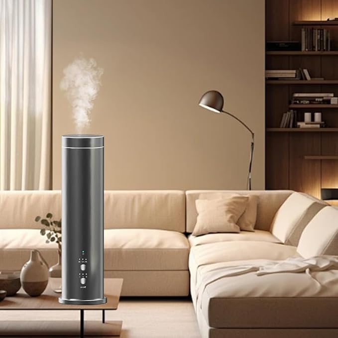 Waterless Essential Oil Diffuser 1000 Sq Ft, Nebulizing Diffuser with Remote & Timer, Adjustable Mist, Mood Light, Plug-in Aromatherapy for Home Office Hotel, Silver M202S