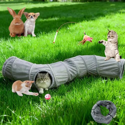 2-Way Collapsible Cat Tunnel Tube Toy Pack Set