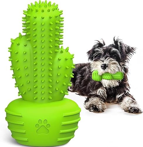 Pamlulu Christmas Dog Gifts, Dog Toys for Small Dogs Dog Toothbrush for Teething Cleaning, Rubber Squeaky Toys for Puppy