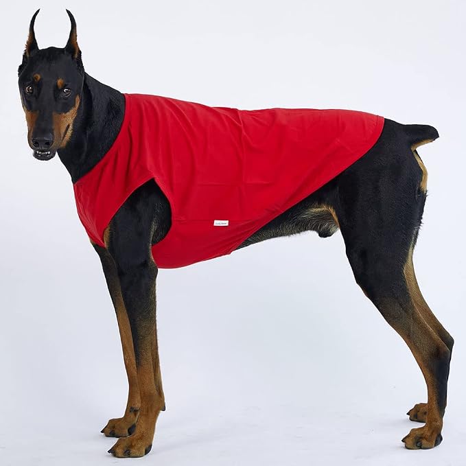 Dog Sleeveless Tank Top Cotton Shirts for Dogs Plain Sleeveless T-Shirts Soft Breathable Cool Dog Shirt pet Clothes (3X-Large, Red)