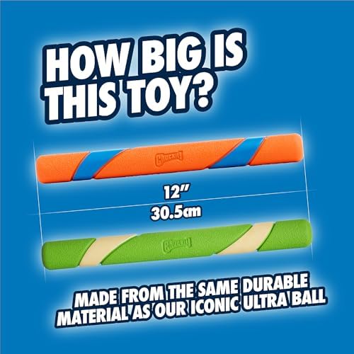 Chuckit! Ultra Fetch Stick Interactive Dog Toy, 12in, 2 Pack