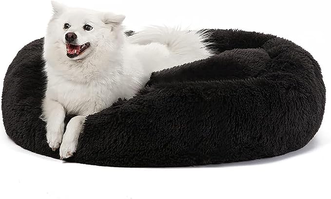 JOLLYVOGUE Dog Bed, Calming Anti-Anxiety Large Dog Bed, Fluffy Donut Cushion for Medium and Large Pets (27"/30"/36")