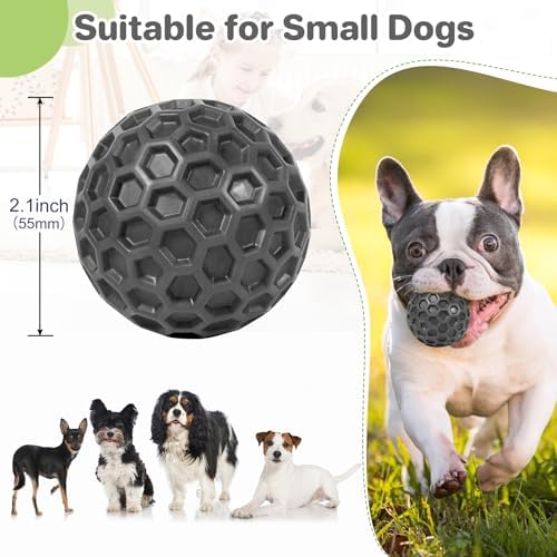 DISSKNIC Indestructible Squeaky Dog Balls Puppy Toys, Interactive Dog Toys for Small Dogs, Puppy Chew Toys for Teething and Relax, Dogs Chew Toy Balls Small Toys for Small Breed