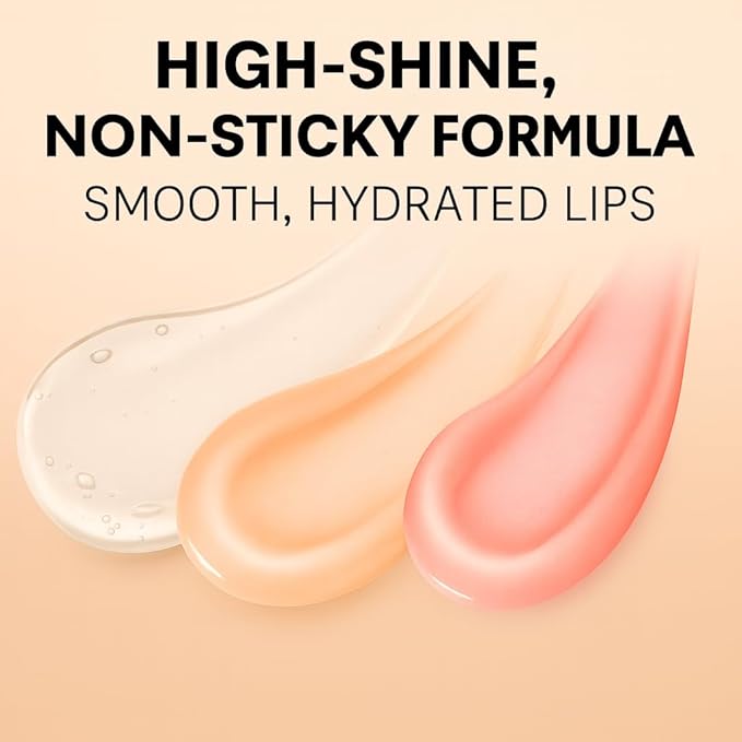 Lip Oil Set – Hydrating Lip Gloss, Non-Sticky Clear Lip Oil for Shiny & Moisturized Lips | Glossy, Tinted Lip Care, Plumping Lip Oils | Gift for Women & Girls 3pcs (Set A)