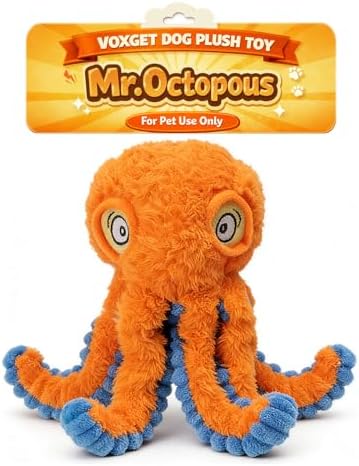 Interactive Octopus Dog Squeaky Toy - Plush Crinkle Tug & Chew
