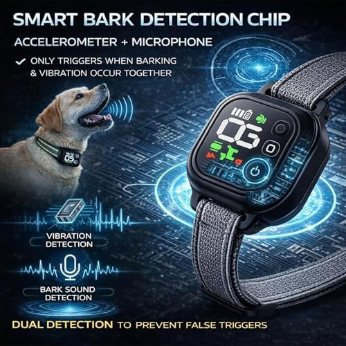 Dog Bark Deterrent Devices,Waterproof Rechargeable Smart Collar,Anti Barking Training with 8 Adjustable Sensitivity Beep Vibration for Small Medium Large Dogs. (White*2)
