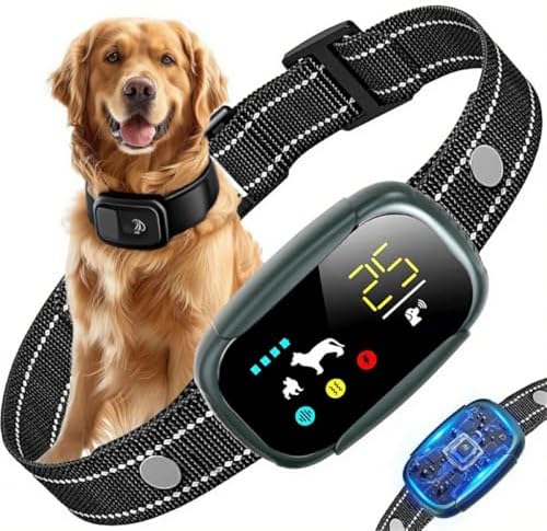 Smart Dog Bark Control Collar, 4 Training Modes with LCD Display, Variable Warning Tone and Vibration