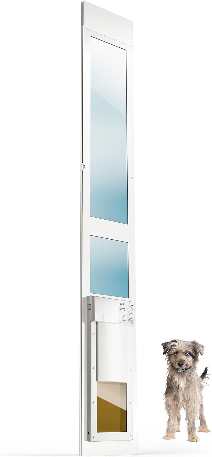 Power Pet Smart Automatic Electronic Pet Door by High Tech Pet (Patio Tall - 92½-96, Medium, WiFi Enabled - App Control)