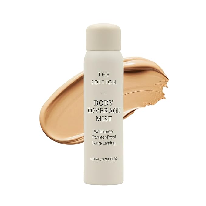 The Edition Body Coverage Perfector Spray – Flawless Full Body & Leg Makeup | Skin-Perfecting Foundation, Tattoo & Scar Concealer, Waterproof, Long-Lasting & Transfer-Proof (Golden Clear)