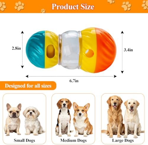 Dog Puzzle Toy, Adjustable Treat Dispenser Ball for Pets | Mental Stimulation Enrichment Toy, Boredom Buster & Anxiety Relief for All Breeds, Promotes Healthy Eating with Slow Feeder