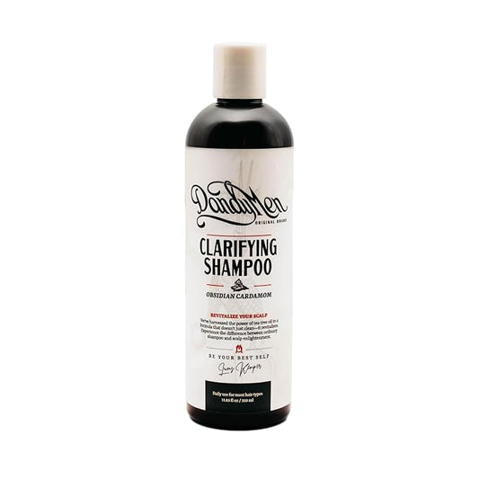DandyMen Tea Tree Clarifying Shampoo | Deep Cleanse and Scalp Health with Aloe Vera & Tea Tree Oil | 11.83 oz (Obsidian Cardamom)