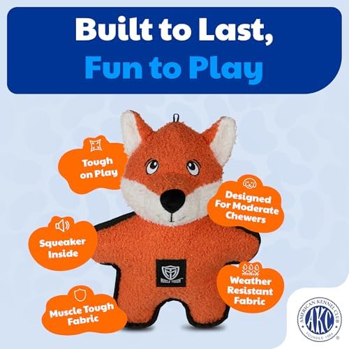 American Kennel Club Plush Dog Toy with Squeaker for Moderate Chewers, Soft Stuffed Dog Toy for Tugging, Fetch & Interactive Play, Gentle on Teeth