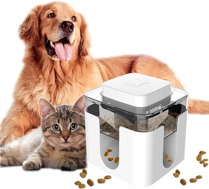 Multi-Functional Dog Puzzle Toy Large-Capacity Treat Dispenser Features Treat Release Function Ideal for IQ Training and Entertainment Suitable for All Dogs (White)