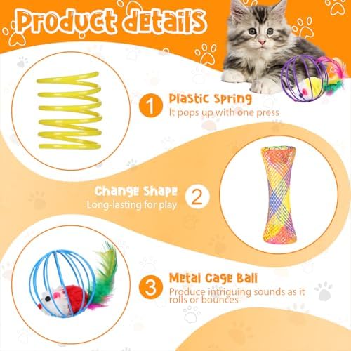 100 Pcs Cat Springs Toys Fashion for Indoor Cats