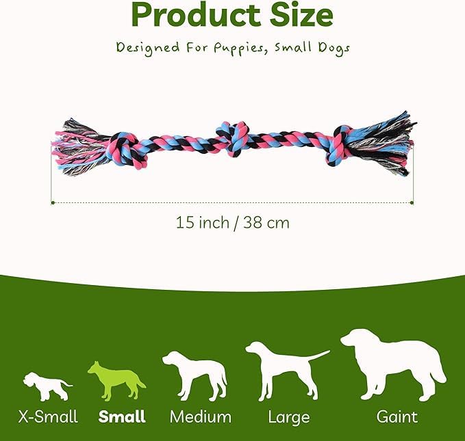 SHARLOVY Puppy Rope Toy, Dog Rope Toy for Small Dogs, Puppy Teething Toys