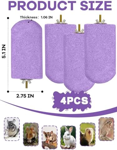 Chinchilla Lava Ledges Rat Climbing Platform 4 Pack Pumice Ledge Shelf Pet Chewing Grinding Toys Small Animals Cage Accessories for Totoro Squirrel Guinea Pig Hamster Purple