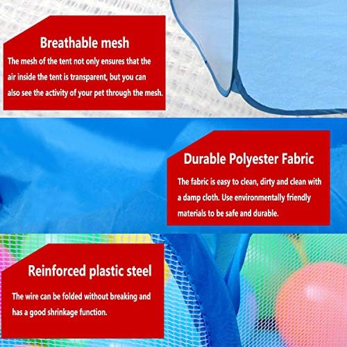 Rypet Guinea Pig Playpen Pop-Up, Outdoor Yard Fence for Small Pets,Blue