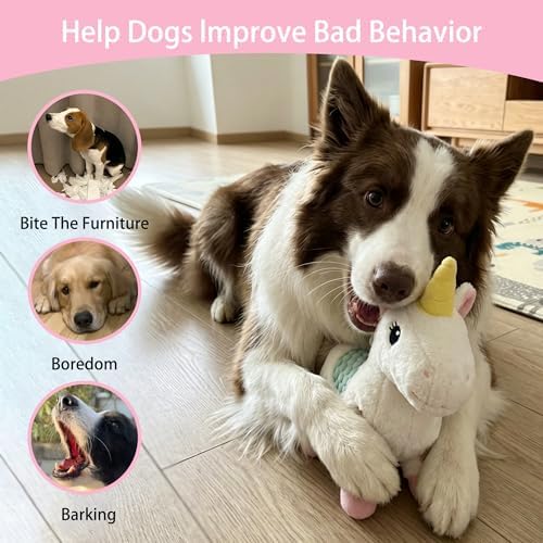 Unicorn Squeaky Dog Toys for Puppy, Small and Medium Large Breed