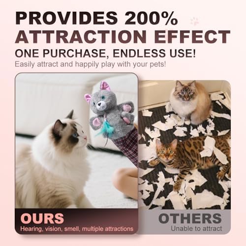oyeftp Cat Toys, Cat Wrestling Glove, Cat Wrestling Puppet, Hand Puppets with Tough Padding for Safe and Fun Interactive Toys for Cats and Dogs