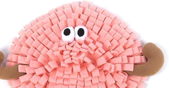 Ferret Cats Snuffle Mat Fleece Foraging Mats Interactive Feeding Toy Small Animal Rabbit Guinea Pig Rat Hamster Anti Slip Treat Dispenser Slow Feeder (Peach)