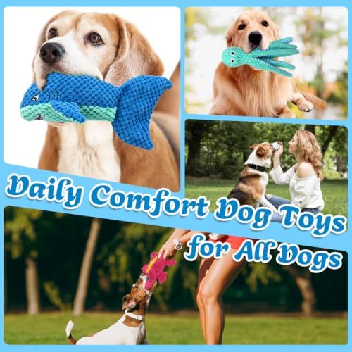 MRSOHRET Dog Squeak Toys for Aggressive Chewers, Crinkle Puppy Chew Toys