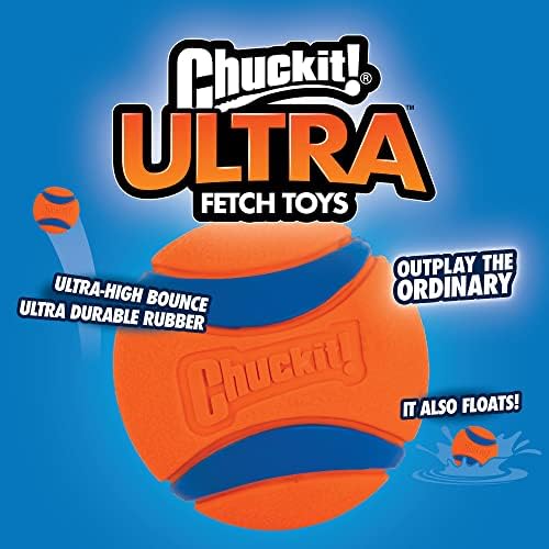 Chuckit! Ultra Ball Dog Toy - for Dogs 100+ lbs - Made from Durable Rubber - Super Bouncy - Floats in Water - 3.5-inch Diameter - Size XL (Pack of 2)