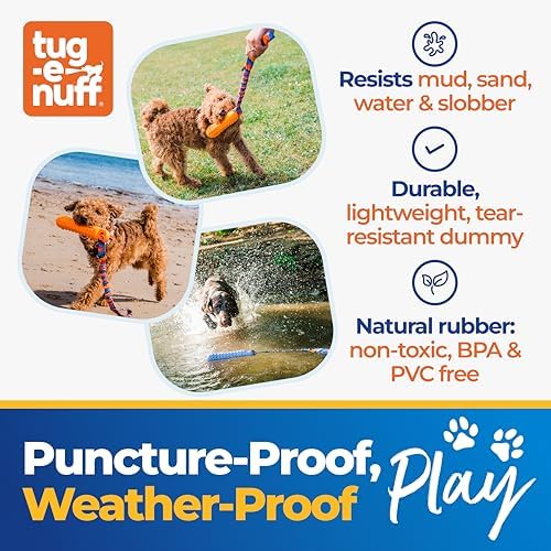 Tug-E-Nuff BOB 3-in-1 Dog Dummy (Purple), Interactive Dog Tug Toys 27.5 in