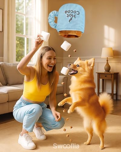 Swooflia Crinkle Dog Toy - Enrichment Squeaky Plush Toys to Keep Them Busy,Treat Boredom for Small Dogs Funny Interactive Stimulating Puppy Toy for Hide and Seek