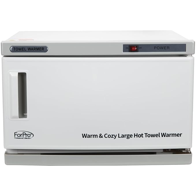 ForPro Warm & Cozy Hot Towel Warmer, Large 16L Capacity Cabinet, Stainless Steel Rack, White