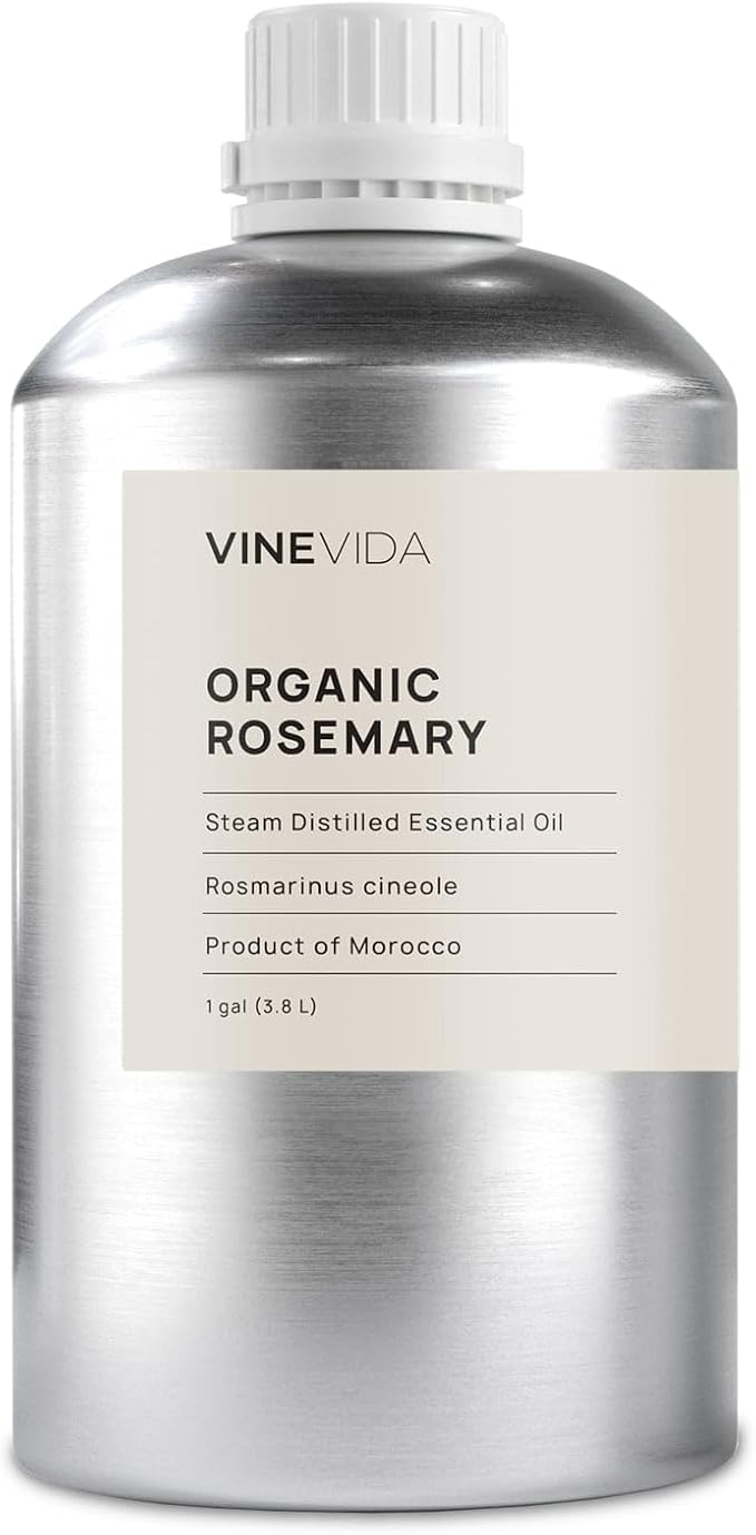 VINEVIDA Organic Rosemary Essential Oil - Gallon Organic Rosemary Oil Undiluted - Bulk Gallon Essential Oil for Soap Making