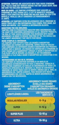 Tampax Pearl Tampons, Regular/Super Absorbency | Unscented | Leakguard Braid | 34 Count | Pack of 2