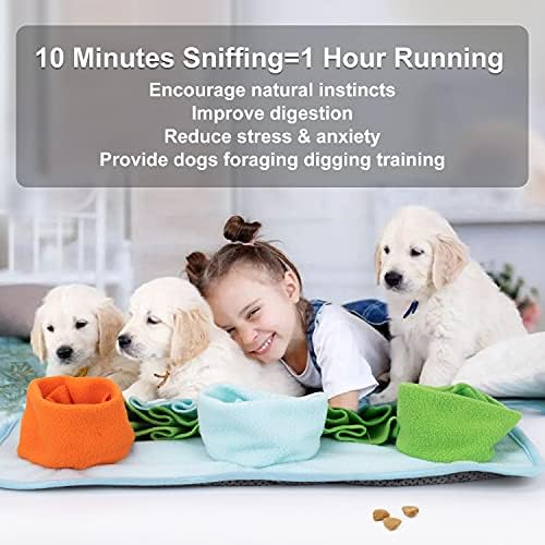 Snuffle Mat for Dog Puzzle Toys Interactive Pet Food Mat Cat Feeding with Fixing Handle Brain Stimulating Hand and Machine Washable Perfect for Any Breed