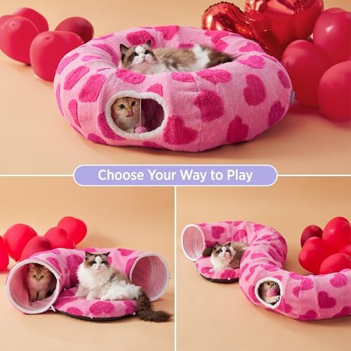 Lesure Donut Cute Jacquard Cat Tunnel Bed Kitten Toys for Puppy Bunny