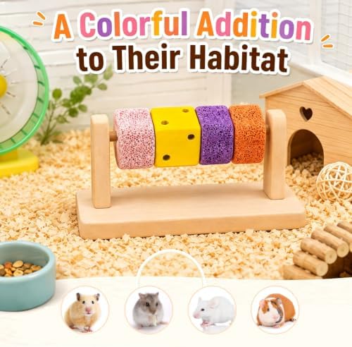 Hamster Toys for Chewing, Pumice Chew Blocks for Grinding Teeth