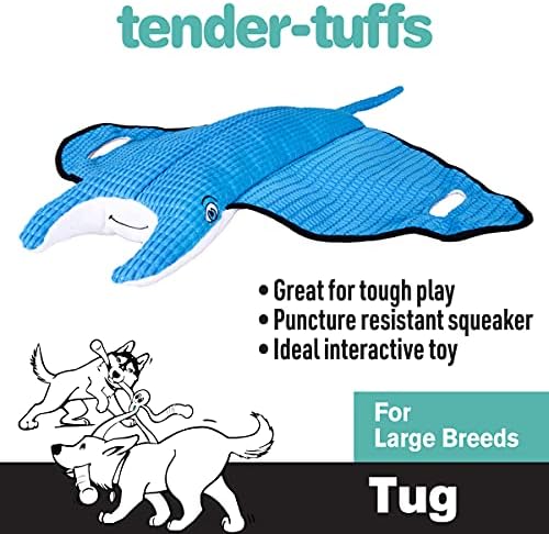 SmartPetLove Snuggle Puppy Tender-Tuffs Tug Dog Toy, Blue Stingray - Large