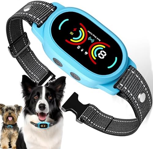 Dog Bark Collar, Rechargeable Bark Collar for Large Dog, IP67 Waterproof Anti Barking Collar Dogs with Adjustable Sensitivity for Medium and Small Dogs (DEEP Blue)