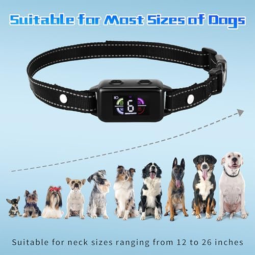 Smart Dog Bark Collar for Small, Medium & Large Dogs, Anti-Barking Training Collar with Adjustable Sensitivity, Beep & Vibration Modes, Humane & Waterproof, Rechargeable Bark Collar,