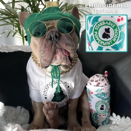 Haute Diggity Dog Starbarks Puppermint Mocha Plush Dog Toy Drink Parody Toy