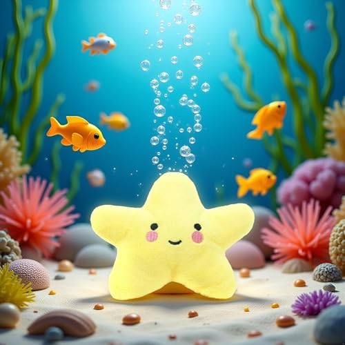 Yellow Starfish Shape Dog Pet Chew Toy Plush Squeaky Toy Cute Pet Interactive Play Training Toy Household Pet Accessories Dog Squeak Toys