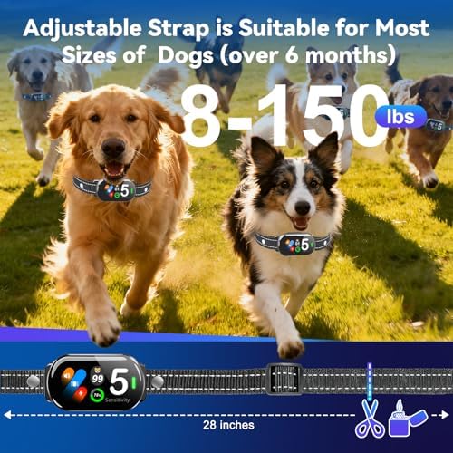 Smart Bark Collar for Dogs - 5 Safe Training Modes & 5 Sensitivity Levels, IP67 Waterproof, Adjustable & Lightweight No Bark Collar for Small, Medium, Large Dogs
