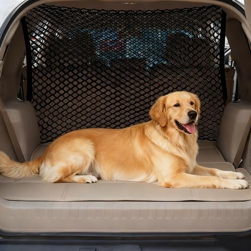 Dog Barrier for Car for Smart #1 2023-pr, Adjustable Reinforced Mesh Pet Net Barrier for Back Seat & Cargo Area Keeps Dogs Safe While Driving