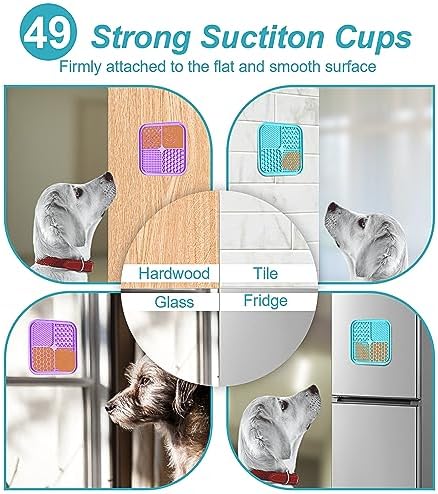 2PCS Licking Mat for Dogs with Suction Cups, Premium Lick Pad for Anxiety Relief, Slow Feeder Dog Bowls, Perfect for Bathing, Grooming and Training
